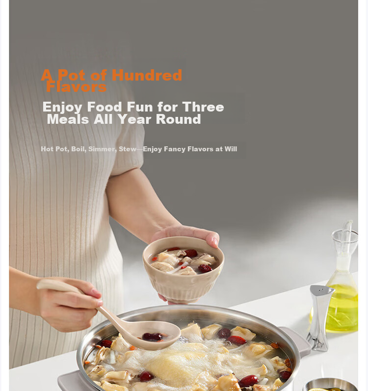 Joyoung 6L Household Detachable Multi-Functional Electric Hot Pot Stainless Steel IH Electric Cooker HG60-GN12 18