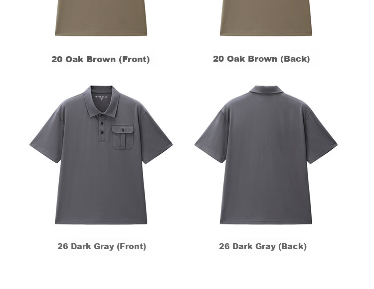 Giordano Men's Short Sleeve Polo Shirt 2026 Summer Black Tech Moisture-Wicking Workwear Pocket Top 13016205 18
