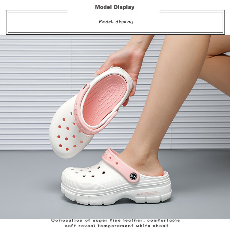 Warrior Women's Hollow Toe Slippers Outdoor Beach Sandals Four-Season Cool Slippers SDJ-0603 White Purple Size 37 3