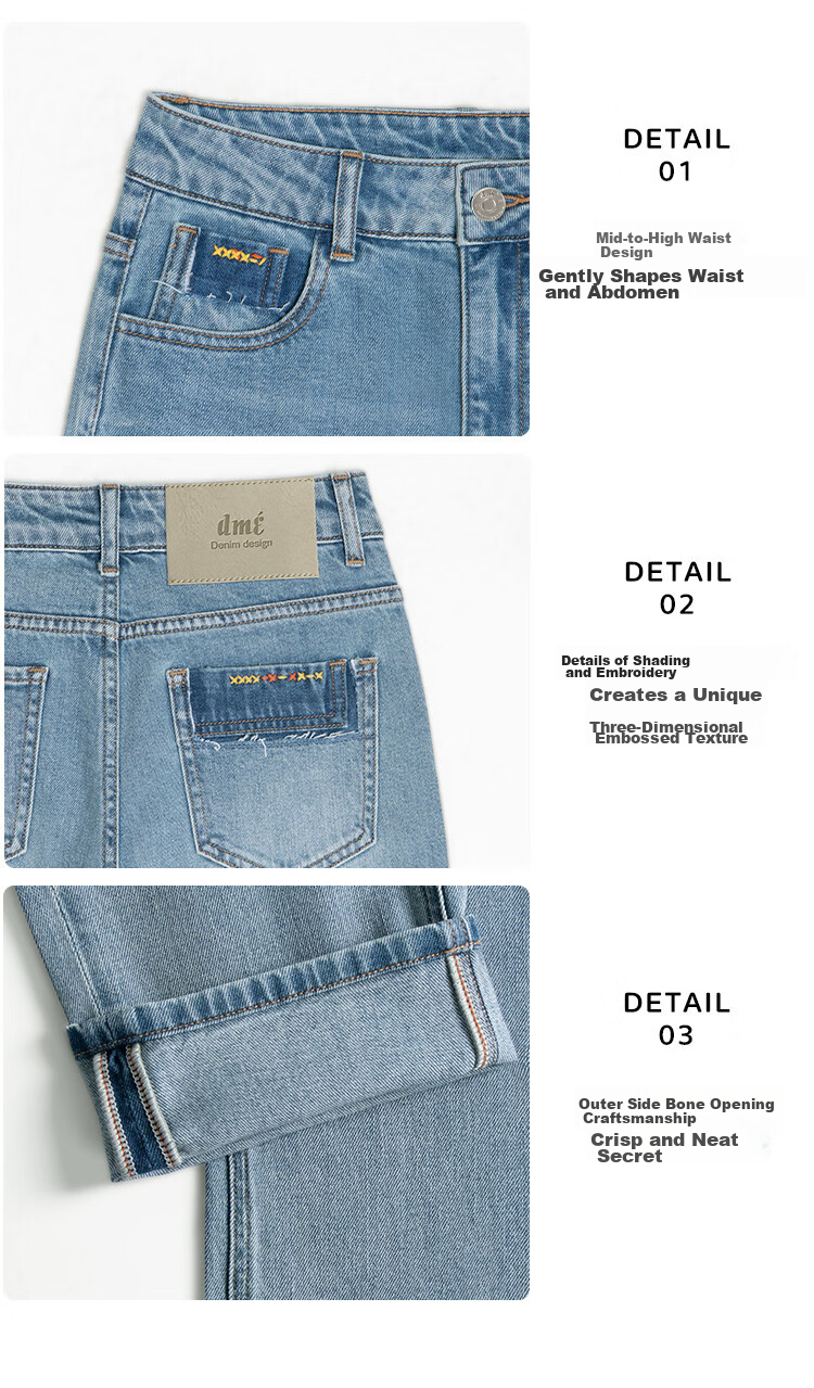 Demana [South France Afternoon] High Waist Straight Leg Slim Fit Women's Jeans 26 Spring Petite Baguette Cropped Cigarette Pants 10