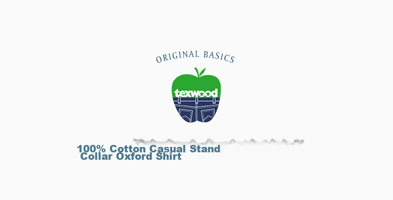 Texwood Deshi Active Apple Standard Shoulder Cotton Casual Stand Collar Oxford Shirt White S 1