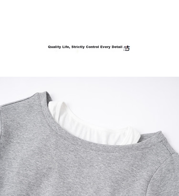 Demana [Comfort Elastic Air Layer] Spring Lazy Style Two-Piece Illusion Off-Shoulder Loose Slimming Concealing Sweatshirt for Women Premium Feel 14