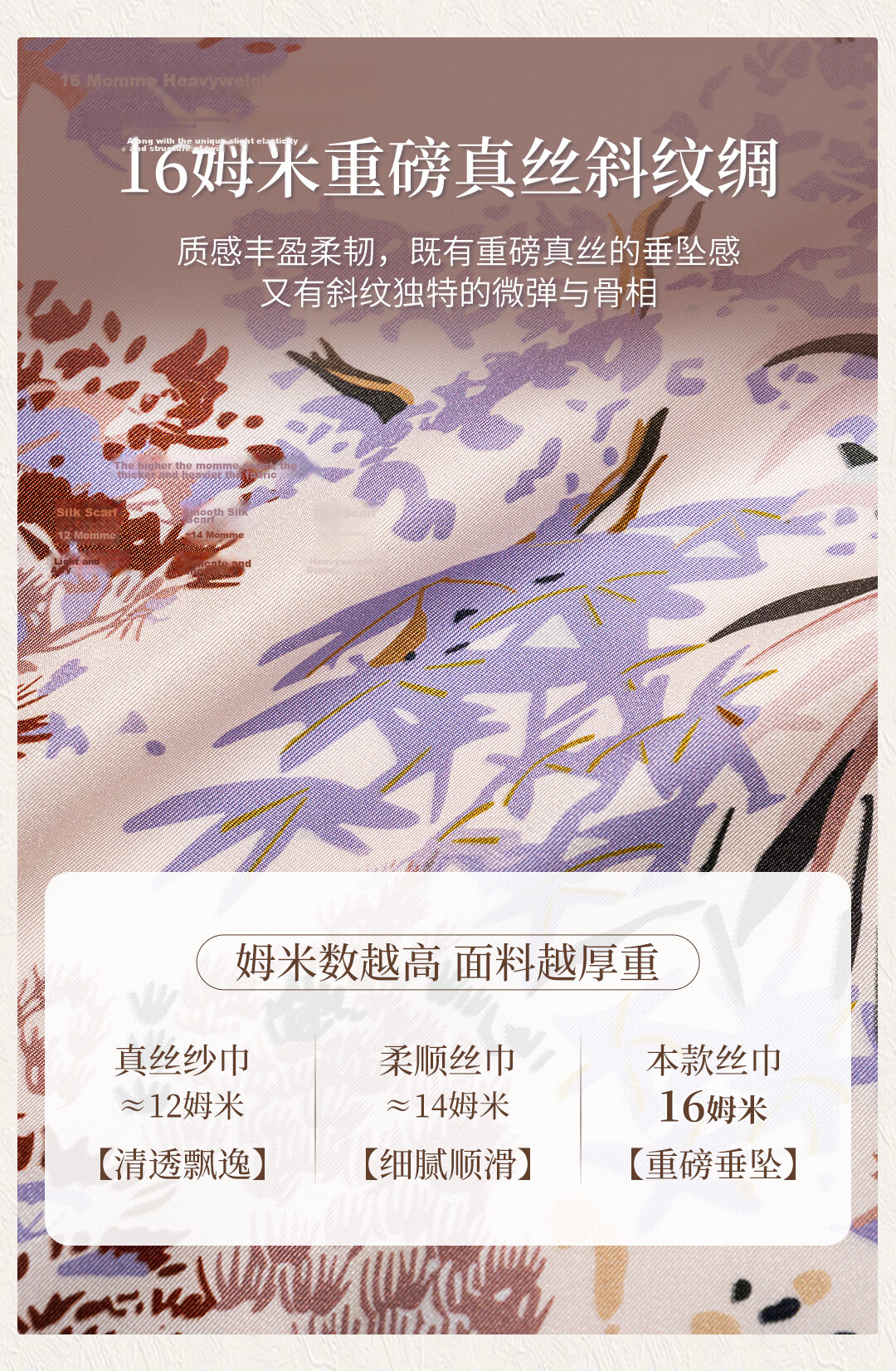 Shanghai Story [Counter Same Style] 100% Mulberry Silk Double-Sided Printed Square Scarf Women's Silk Scarf Gift for Girlfriend 6