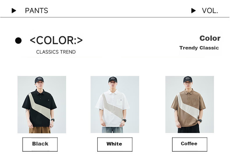 Fingercroxx American Style Patchwork Short Sleeve Polo Shirt Men Summer Loose Fit Casual Lapel Top Black M 6