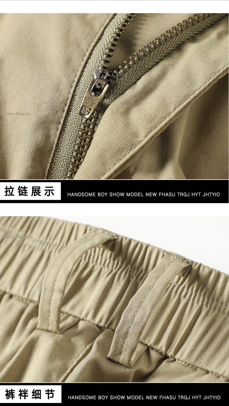 Hodo Men's Summer Cotton Comfortable Multi-Pocket Cargo Shorts Skin-Friendly Sports Five-Point Pants 22