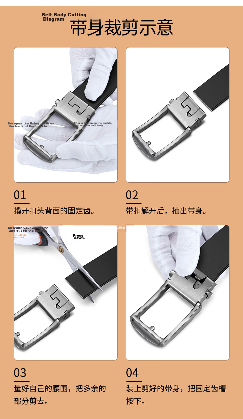 Calermkeens Men's Genuine Leather Belt 2026 New Automatic Buckle Vintage Versatile Waistband Birthday Gift for Men 14