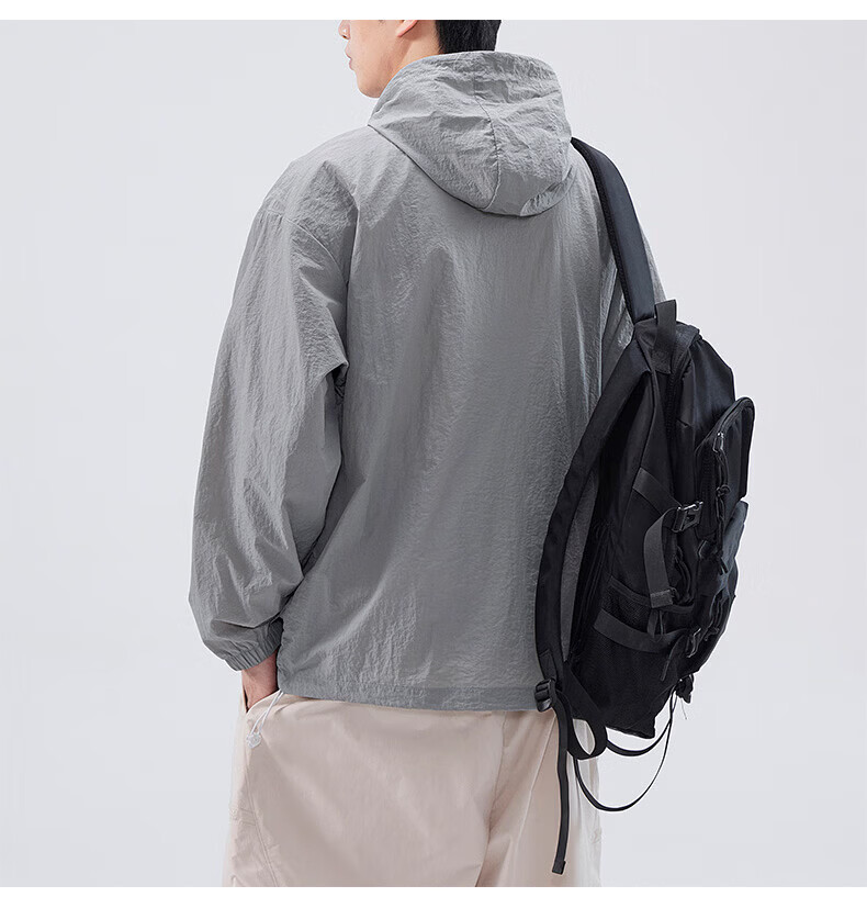 JEEP SPIRIT Men's Summer New Ice Silk Lightweight Sun Protection Jacket Large Size Men's Clothing Coat ZH7777 Cement Gray 3XL 20