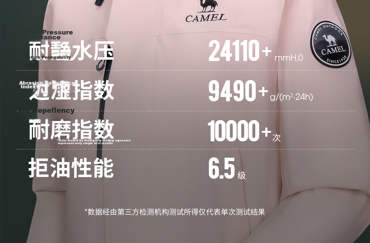 CAMEL [Dilraba Dilmurat Edition] Women's 3-in-1 Outdoor Waterproof Windproof Rain Jacket Mountaineering Coat for Men 6