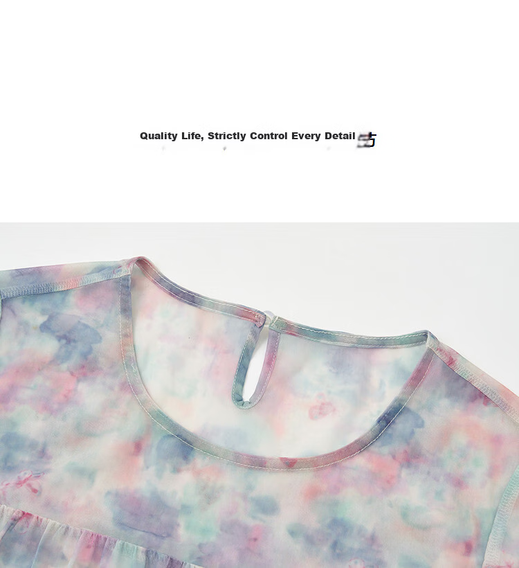 Demana [South of France Time] Summer Romantic Sweet Style Lightweight Mint Leaf Sleeve Printed Loose Slim Shirt for Women High-End Feel 15