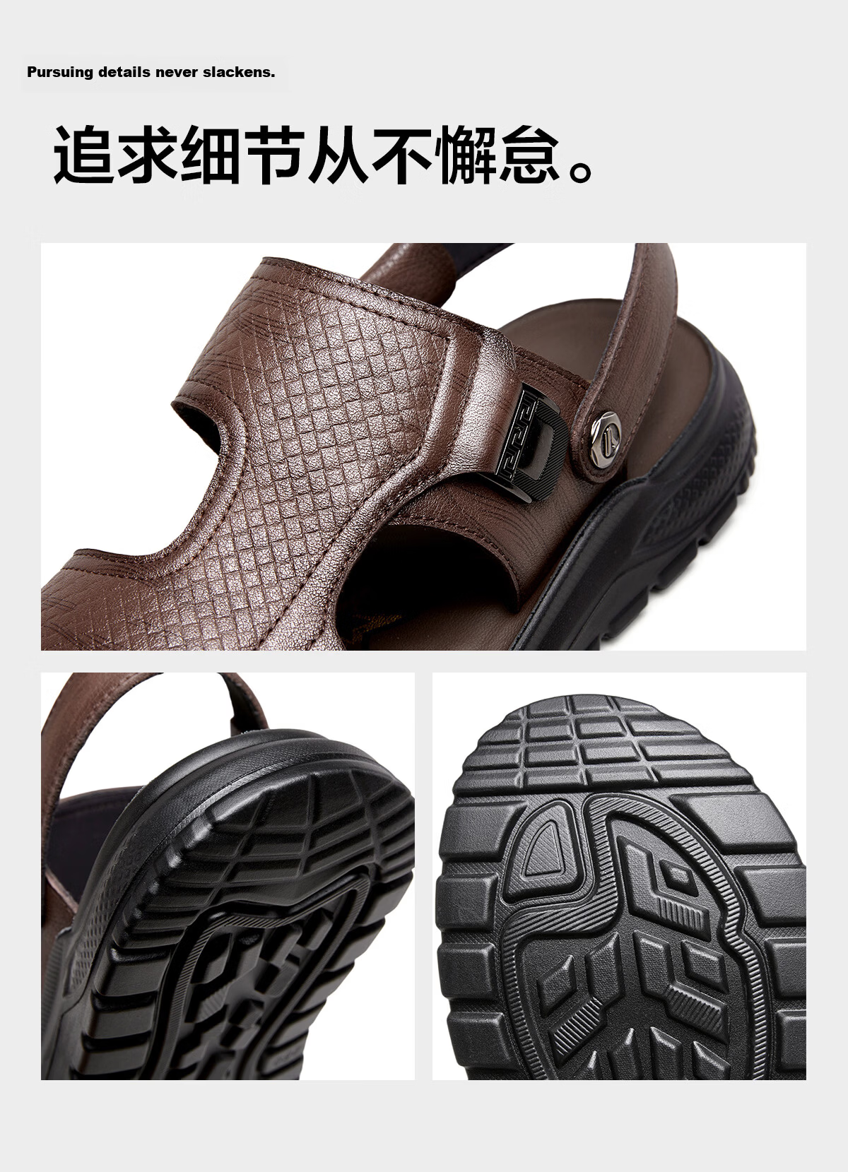 Eierkang Men's Genuine Leather Breathable Comfortable Dual-Wear Sandals Casual Beach Sandals 96315W Black Size 41 10