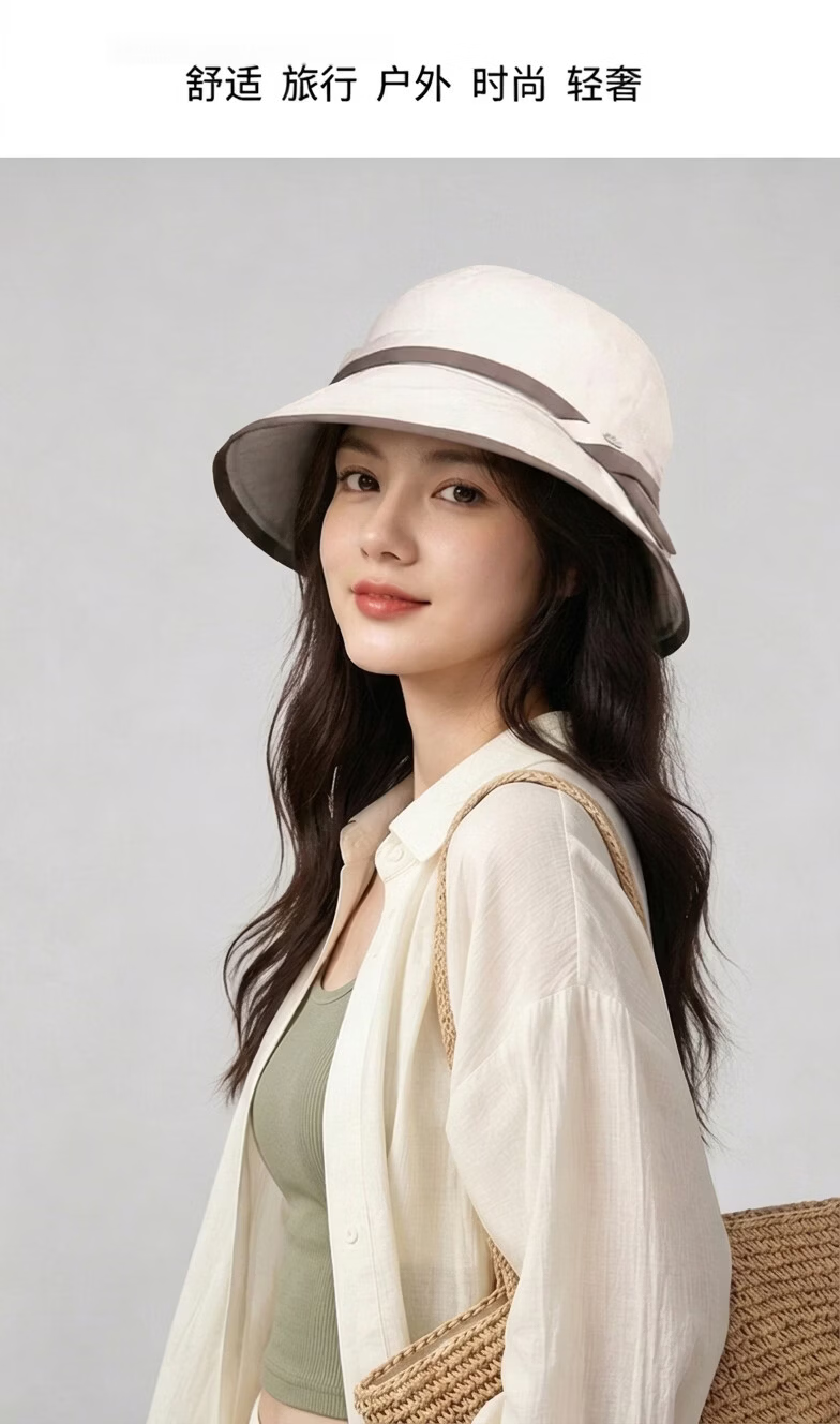 YUYULA Women's Sunscreen Hat Summer 2026 New Fisherman Hat UV Protection Sunshade Hat Large Brim High-Style Hat 1