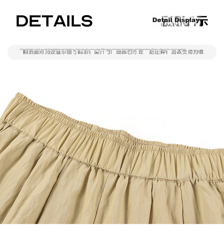 Demana Pleated Casual Pants Summer Loose Comfortable Elastic Waist Wide-Leg Long Pants for Women 28