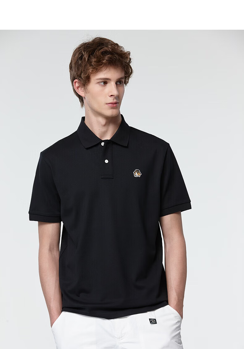 HAZZYS Men's Summer PHIZ Series Loose Classic Short Sleeve Polo Shirt ASTZE0DBI22 12