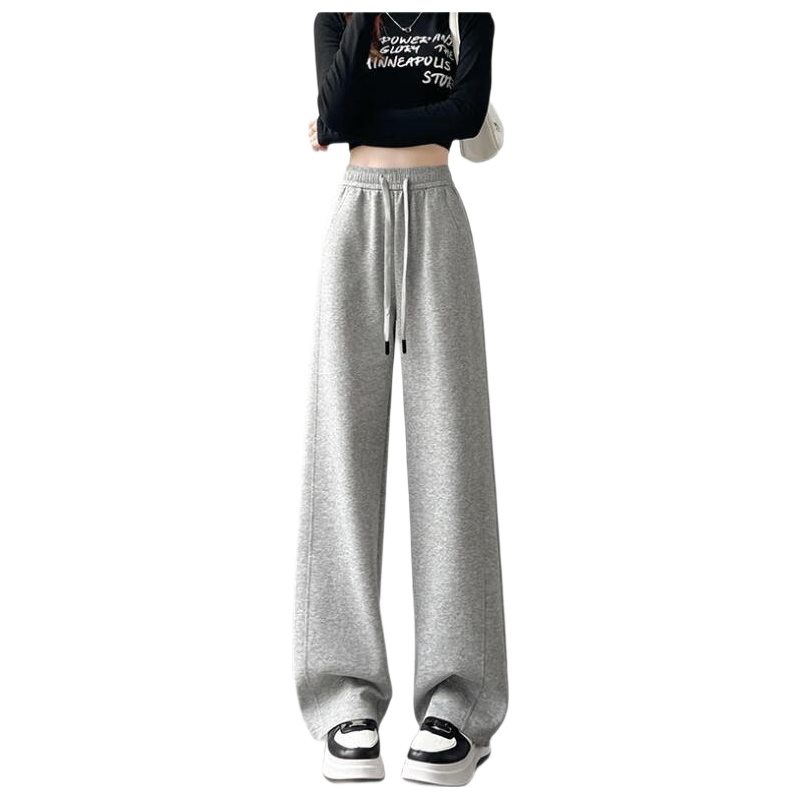 Langsha Women's Sports Pants Spring and Autumn High Waist Slim Fit Spliced Banana Pants Loose Slim Casual Sweatpants Versatile Wide-Leg Pants