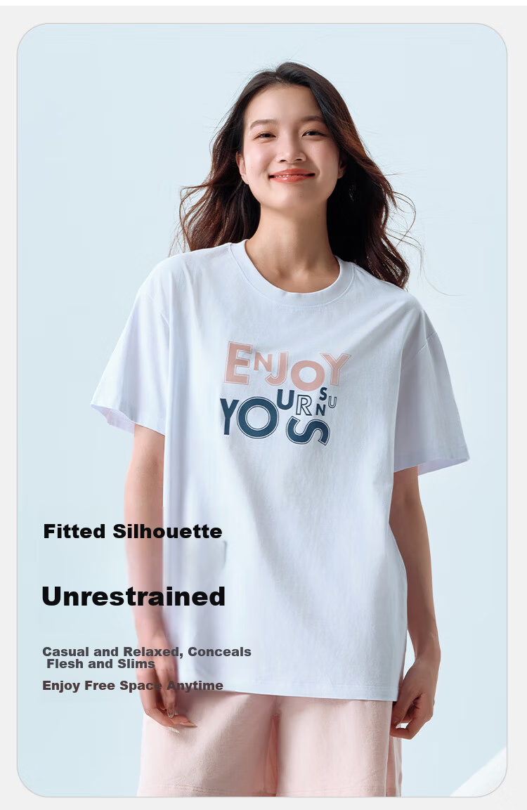 Yiershuang 100% Cotton Unisex Loose Fit Short Sleeve T-Shirt Large Size Sleepwear Undershirt Men 100% Cotton 9
