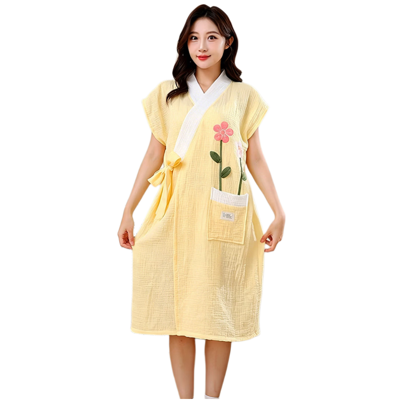 Fan Ye Wearable Bathrobe Towel Skirt Soft Cotton Gauze Absorbent Quick-Dry Adult Home Student Dorm Shower for Women