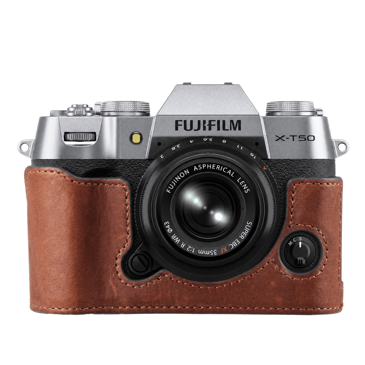 Llano Fuji XT5 Camera Protective Case X-T5 Vintage Genuine Leather Base Artistic Photography Travel Handmade Cowhide Base Inner Liner Protective Coffee Color Upgraded Version