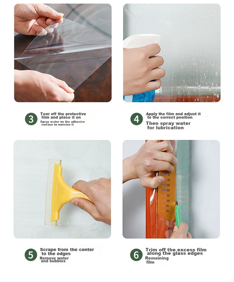 Qinghua Electrostatic Glass Film, Privacy Screen Film, Light-Transmitting Bathroom Glass Sticker, Colorful And Vibrant, 60*200cm 19