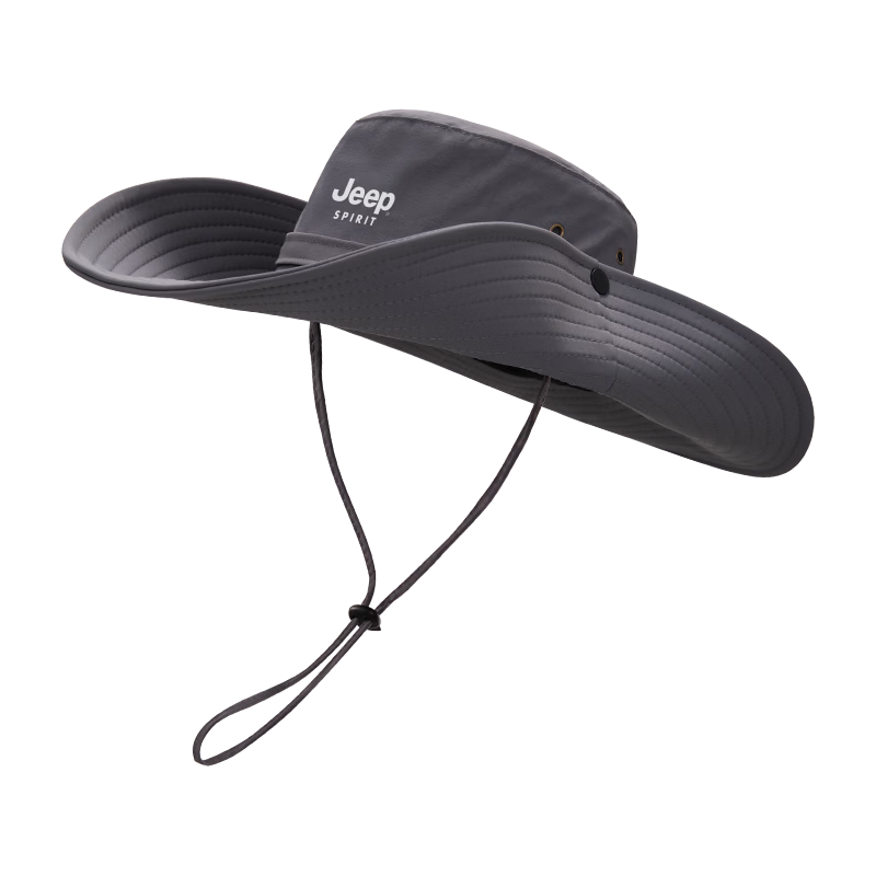 JEEP SPIRIT Unisex Fisherman Hat Summer Sun Protection Outdoor Hiking Fishing Sun Hat YF2288 Black