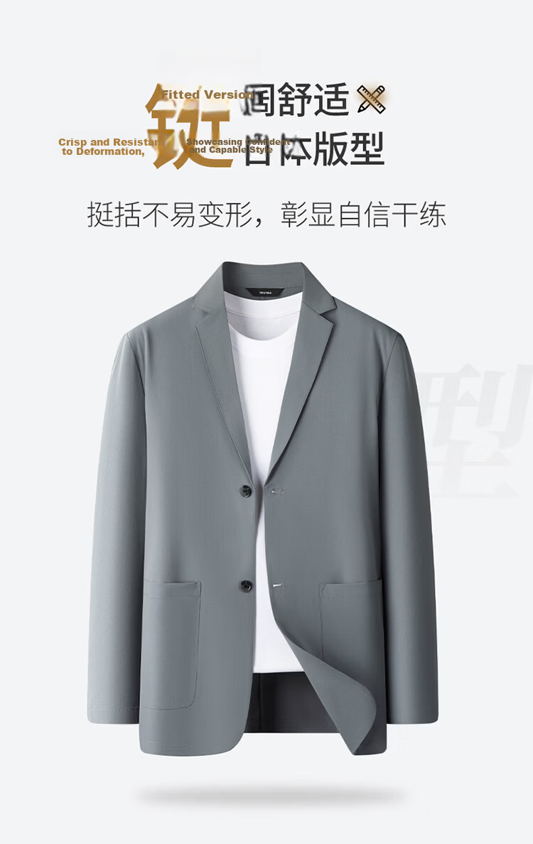 ROMON Premium Summer Lightweight Sun Protection Blazer Men Ice Silk Spring Summer Casual Slim Fit Single Jacket Ultra Thin 4