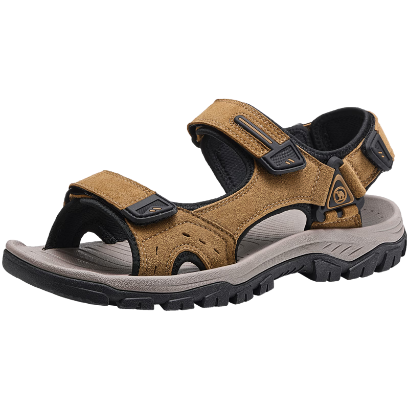 Camel Brand Men's Sandals Magic Tape Beach Casual Shoes P16M307016 Yellow Brown Size 42 Father's Day Gift