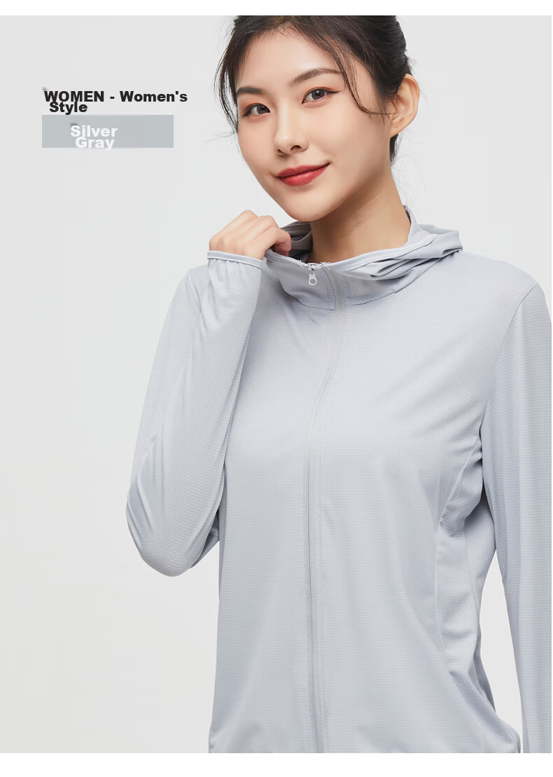 JEANSWEST Women's Summer Ice Silk Cooling UV Protection UPF50+ Breathable Outdoor Jacket Light Blue M 19