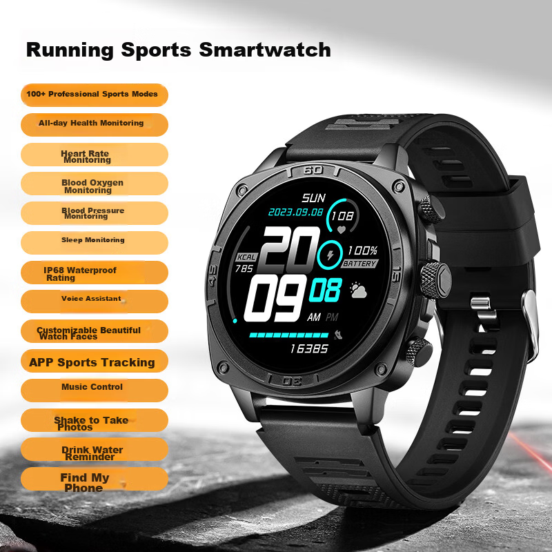 Dickies Smart Sports Watch Student Heart Rate Blood Oxygen Sleep Monitoring Bluetooth Call Waterproof Multifunction CL-747 Black