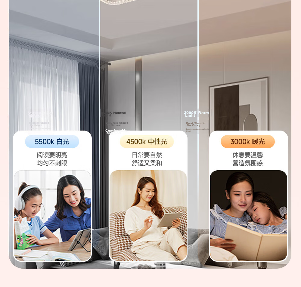 Kuka LED Ceiling Light Italian Style Eye Protection LED Source Living Room Bedroom Lighting 40cm Round [Installation Included] 12