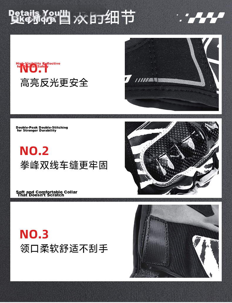 SCOYCO MC230 Motorcycle Gloves, Full-Finger Carbon Fiber Motorcycle Gloves, Anti-Fall, Wear-Resistant, Breathable, Suitable for Riding All Seasons, for Men And Wome 13