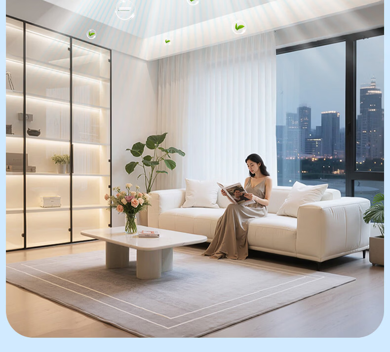 Great Wall LED Bladeless Fan Light Minimalist Ceiling Lamp Integrated Fan for Living Room Bedroom Zhongshan Lighting 2026 Model 8