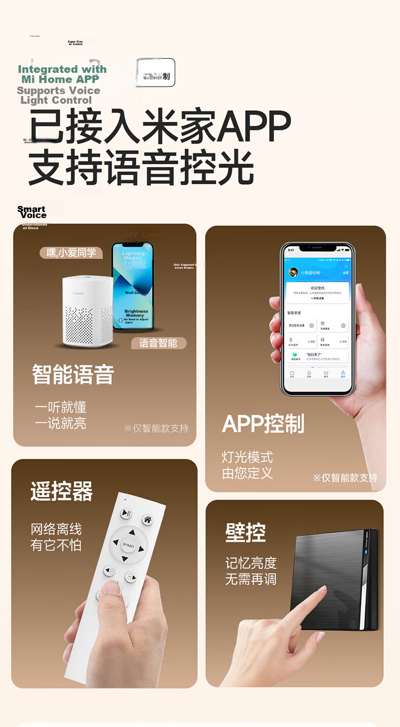 Huipu Ceiling Light, Living Room Lamp, Puli Guang Electric Eye Protection, Ultra-Thin Simple Smart Control Bedroom Light, Whole House Lighting Set, Chenzhi Guang 21