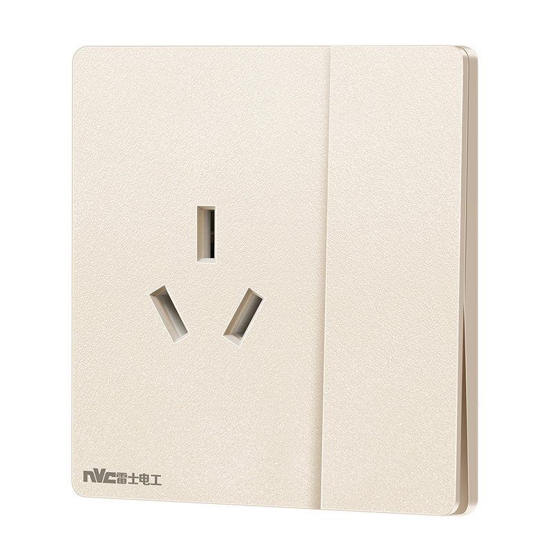NVCleishidiangong Switch Socket, Cream-Colored Ultra-Thin Large Panel, 16A Three-Hole Socket with Switch Panel, N29 First Moon Yellow