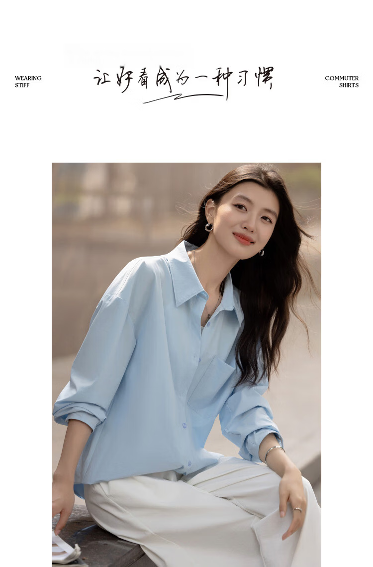 Demana [Quick-Dry Sun Protection Solona] Spring UPF50+ Simple Collar Loose Fit Petite Women's Shirt 13