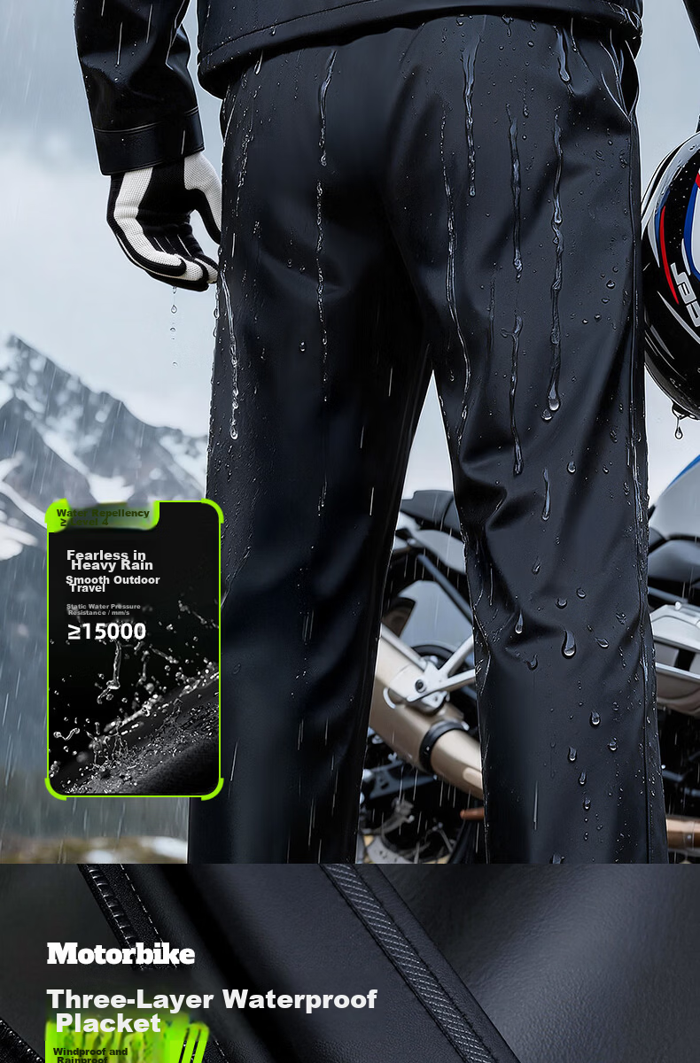 Beimei Motorcycle Riding Raincoat Unisex Thickened Windproof Heavy Rain Split Raincoat and Pants Delivery Rider Suit 8