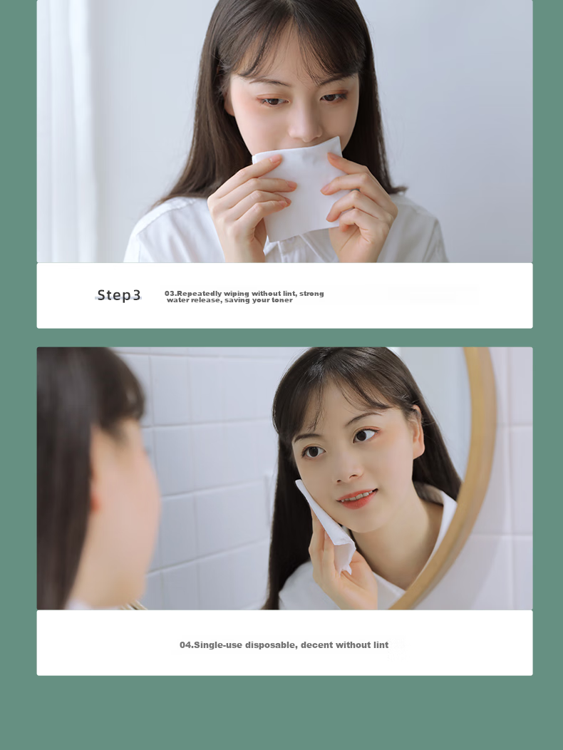 Grace Disposable Facial Cleansing Wipes for Home And Travel, Pearl Texture, 3 Packs, 20*15cm, 80 Sheets/pack 10
