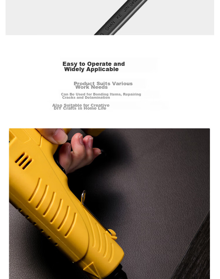 Deli Tool High-Power Hot Melt Glue Gun Yellow 200W DL401200 12