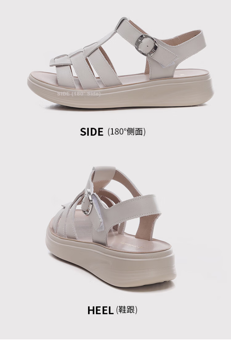 Spider King Women's Sandals 2026 New Summer Cowhide Open Toe Casual Mom Sandals Black 36 28