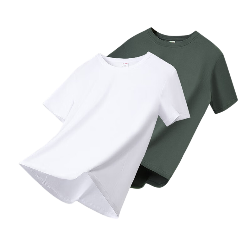 Hodo Men's Pure Cotton Crew Neck T-Shirt, Breathable Short Sleeve Basic Tee, 2-Pack Summer New Arrival