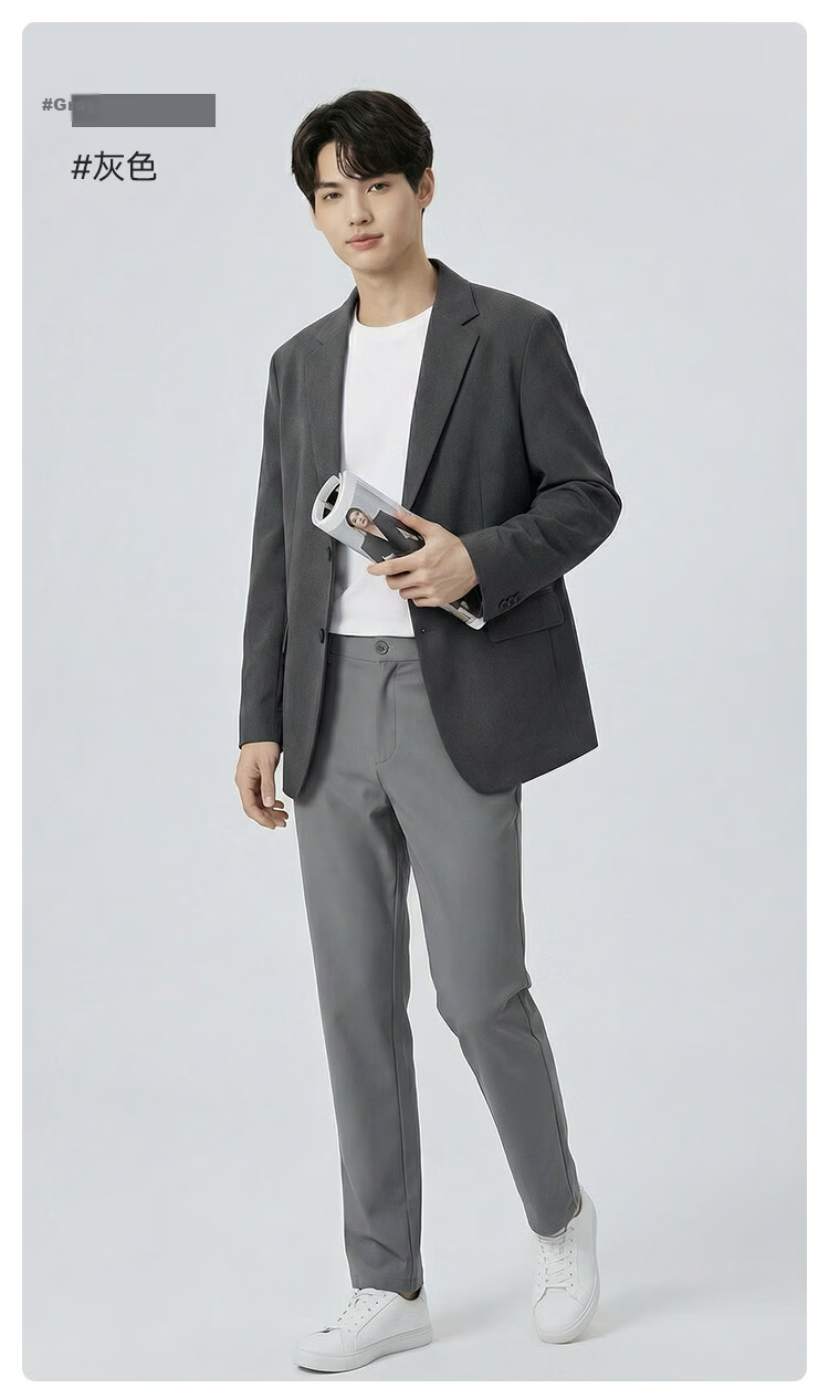 JD Jingzao Anti-Wrinkle Business Dress Pants Men's Casual Trousers Summer New Business Suit Pants Gray 33 14