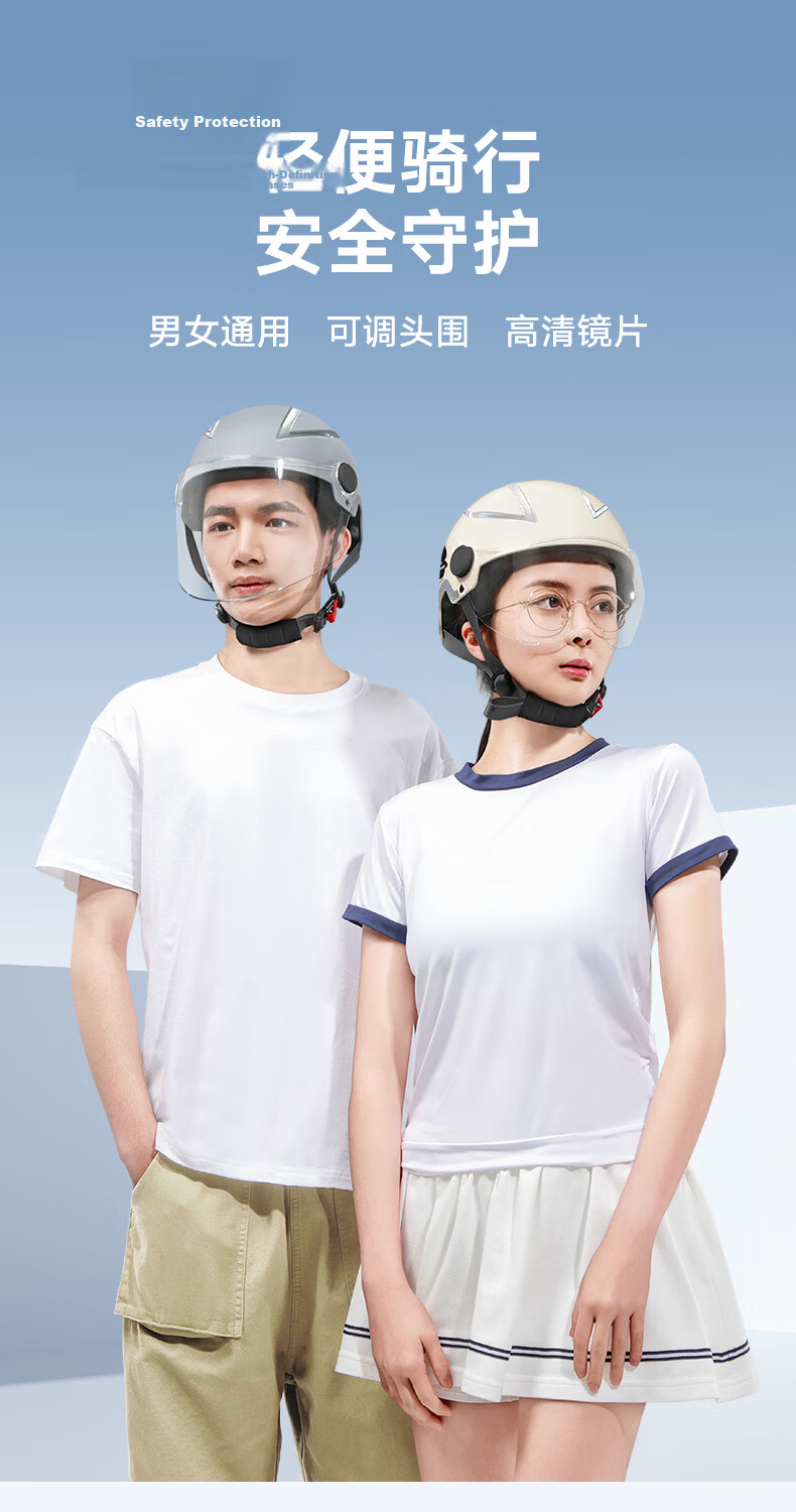 Yadea Four Seasons Helmet 3C Certified New National Standard Class A Breathable Modern Radiance Q50 White Shark Unisex Commuter Half Helmet Gray 3