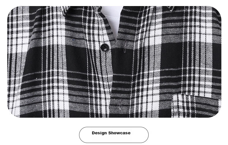 Woodpecker Casual Versatile Plaid Shirt Men 2026 Summer Trendy Ins Thin Loose Short Sleeve Top Black M 38