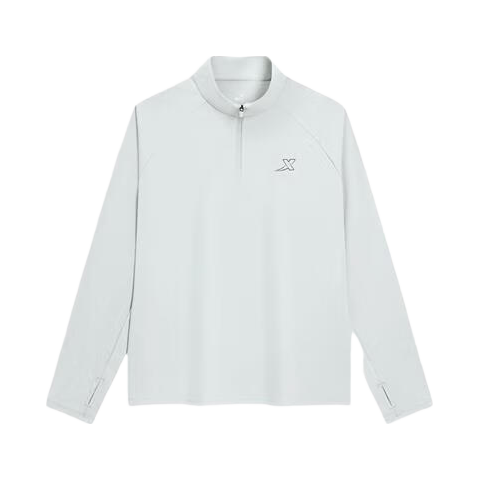 Xtep Men's Quick-Dry Long Sleeve Sports Shirt with Half-Zip, Breathable Fitness Running Outdoor Top