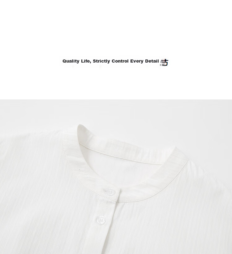 Demana [Cloud Oxygen Cotton Series] Spring Elegant Stand Collar Lace Trim Short Slim Fit Shirt for Women High-End Feel 10