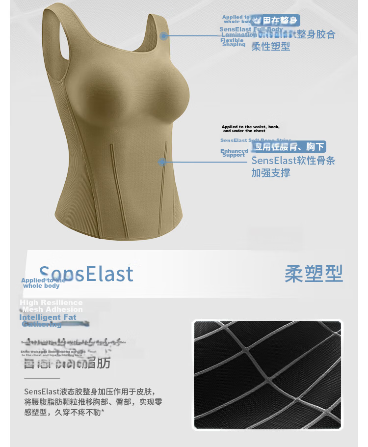 Beneunder 5D Vest Strap Bra Women's Inner Wear Outer Wear Spring Summer Back Shaping Yoga Black S 6