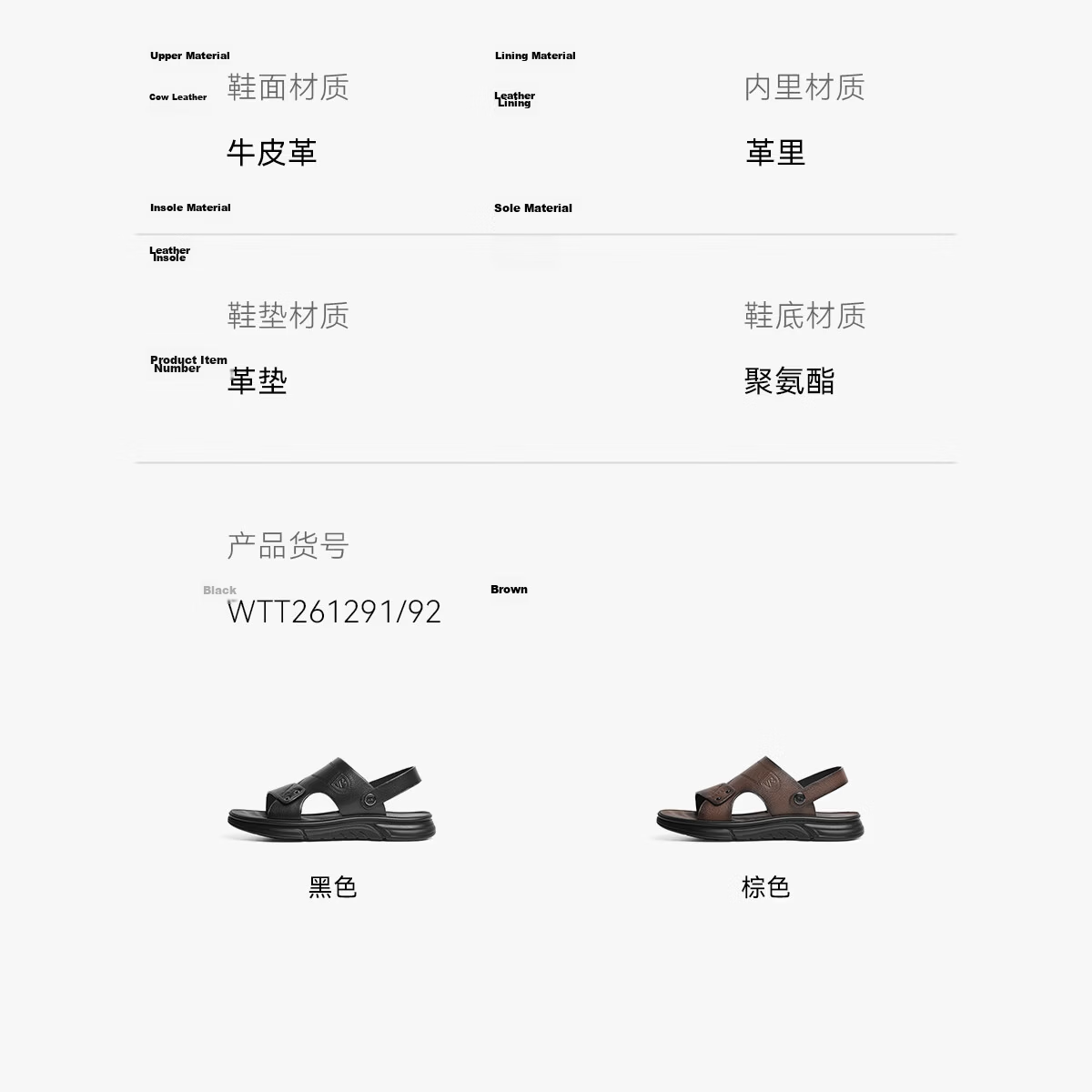Red Dragonfly Beach Shoes 26 Summer Men's Slip-On Dual-Wear Leather Dad Sandals WTT26129 Black Size 40 2