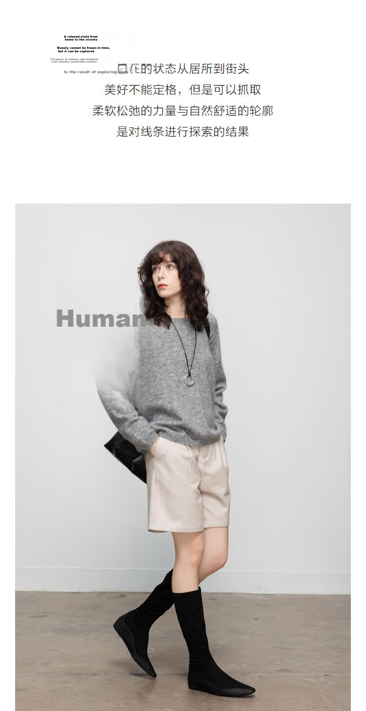 DME Wool Mohair Blend Winter Ribbed Crewneck Loose Drop Shoulder Soft Stretch Knit Sweater for Women 5