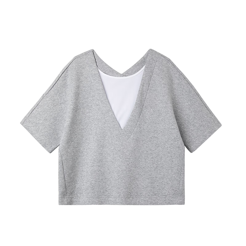 Demana [Comfort Elastic Air Layer] Spring Design Fake Two-Piece Raglan Sleeve Loose Slimming Sweatshirt for Women High-End Feel