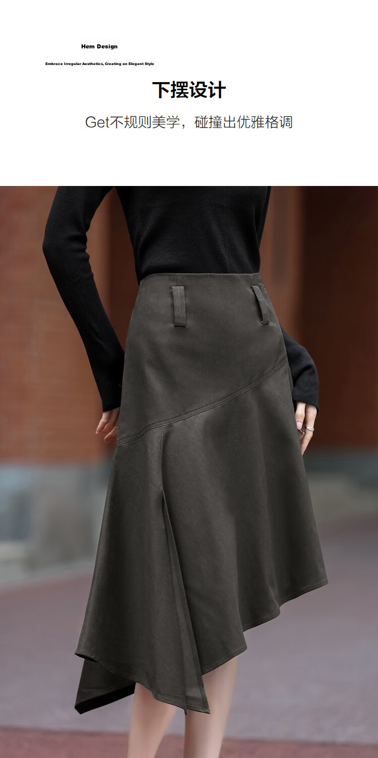 Demana Artisan Pure Cotton Woven Spring Design OL Irregular Hem A-Line Mid-Length Women's Skirt 6