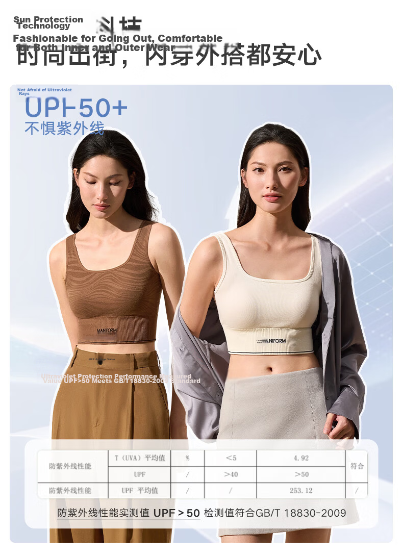 Manifen Square Neck Padded Seamless Bra Cup Sports Vest Women's Underwear Seamless Innerwear Base Layer Wearable Small Camisole 3