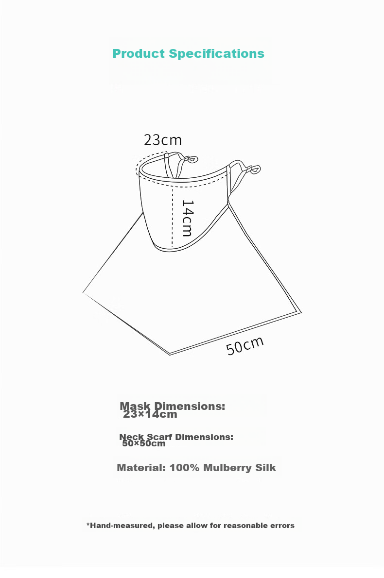Hangsi Fu Women's Silk Sunscreen Face Mask Thin Double-Layer Dustproof Sunshade Mulberry Silk Mask Practical Birthday Gift for Mom 8